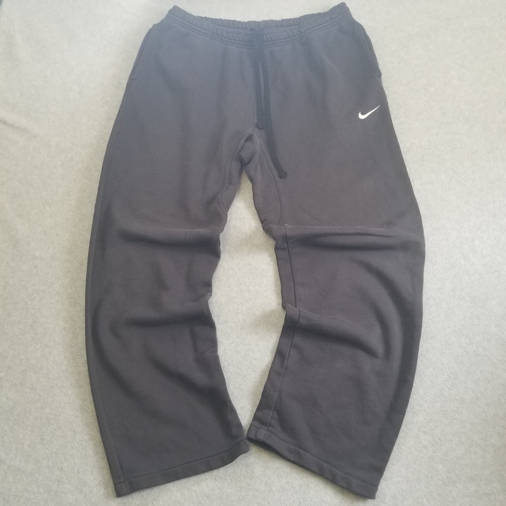 VTG Nike Sweatpants Mens Extra Large Gray Swoosh Open Hem Baggy Y2K Wide Leg
